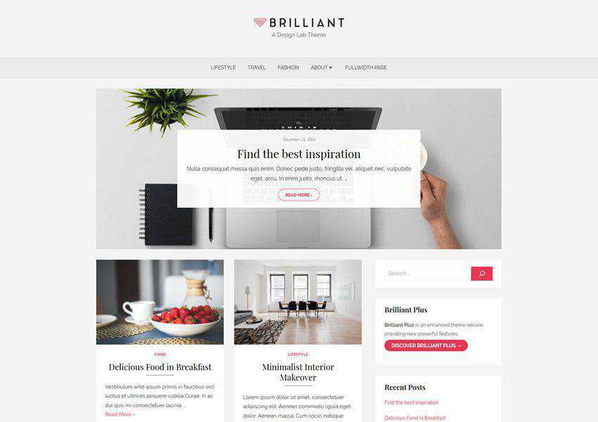 Brilliant Stylish free wordpress theme wp responsive magazine news blog