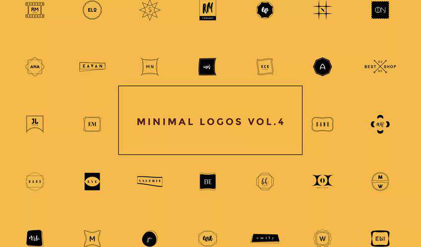 50 minimal ai illustrator psd photoshop logo template brand collection pack