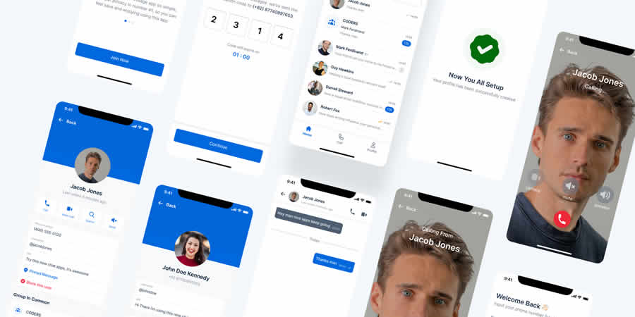 Simple MVP iOS Message App Mobile UI Kit