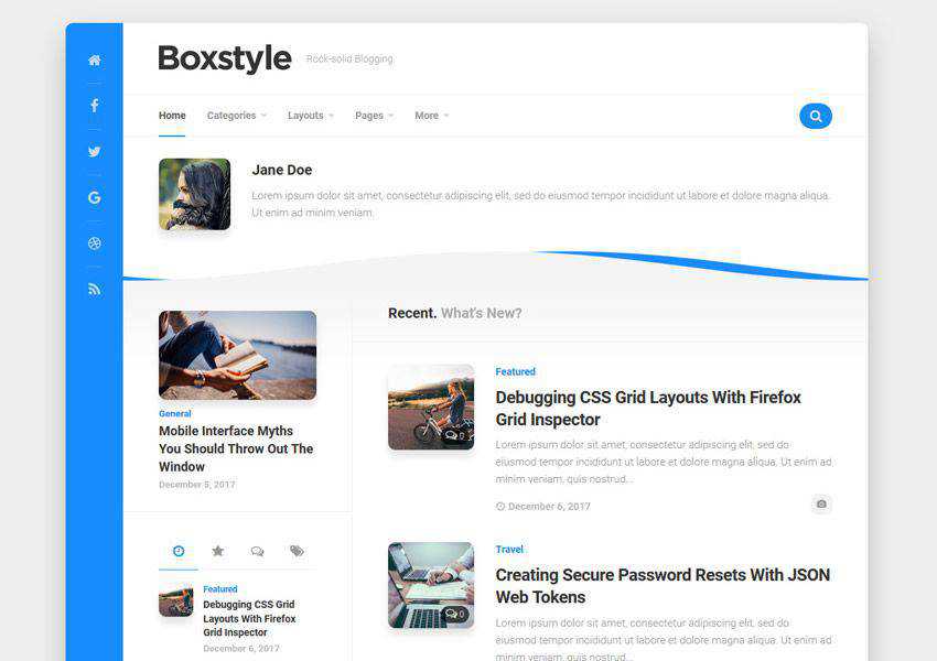 Boxstyle Personal free wordpress theme wp responsive personal blog blogger blogging