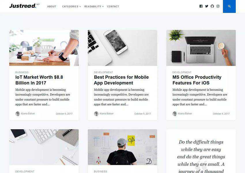 Justread Minimal free wordpress theme wp responsive personal blog blogger blogging