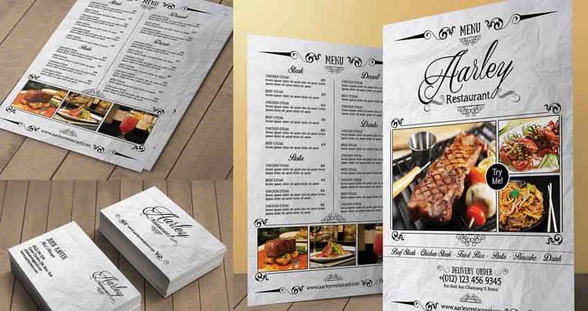 Vintage Restaurant Menu Flyer Template Photoshop PSD