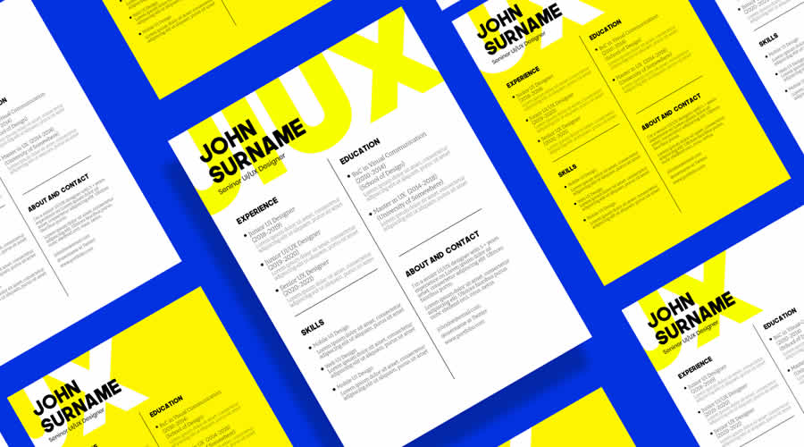 Bold Resume CV Templates Figma Format