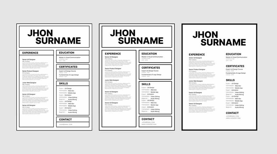 Minimal Resume or CV Template Figma Format