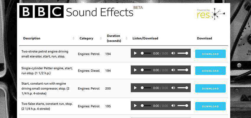 Free Sound Effects BBC Sound Effects