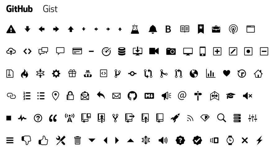 GitHub Octicons Icons @fontface webfont free