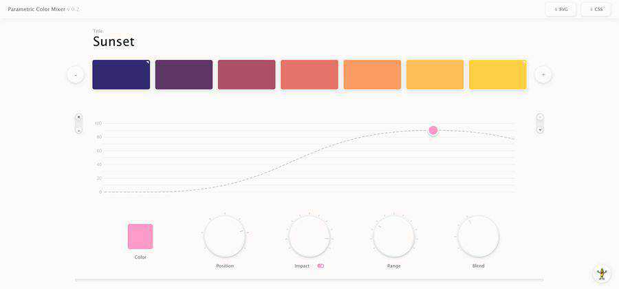 Parametric Color Mixer web-based tool free web design example