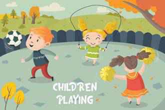 Children Playing Illustration