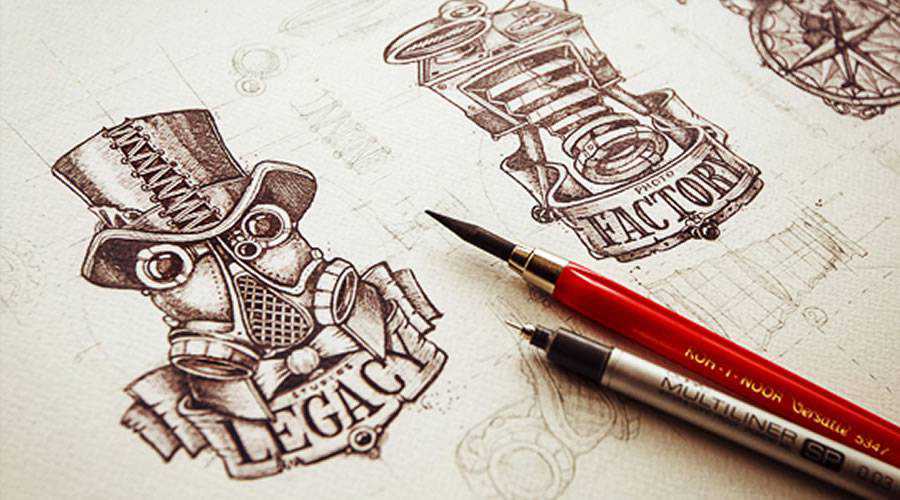 Logotype Sketch Collection paper pencil pen inspiration