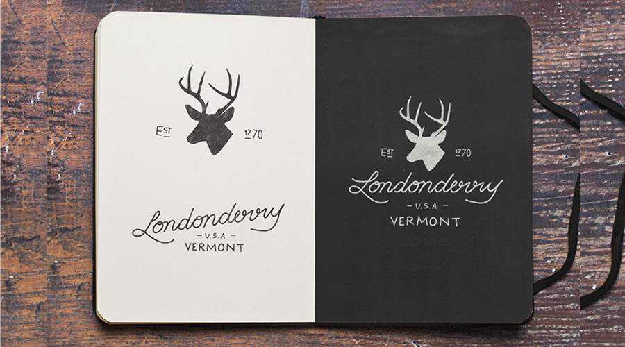 Londonderry logo design sketch paper pencil pen inspiration