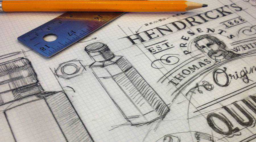 Hendrick Quinetum logo design sketch paper pencil pen inspiration