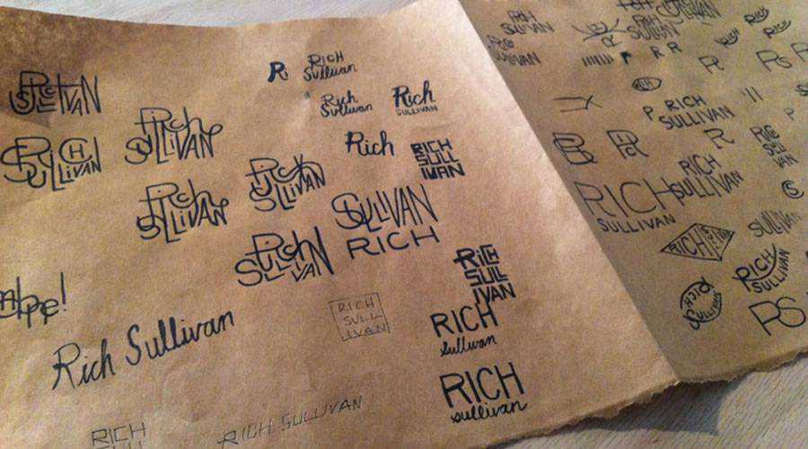 Rich Sullivan logo design sketch paper pencil pen inspiration