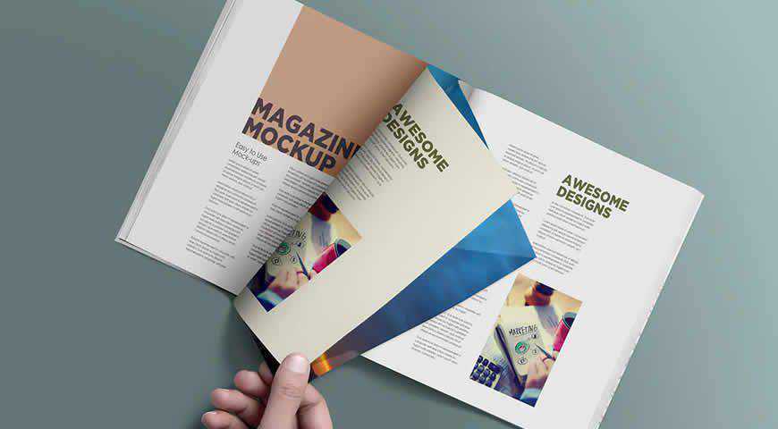 Open Magazine Photoshop PSD Mockup Template