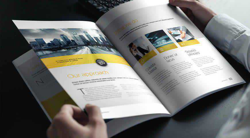 Brochure or Magazine Photoshop PSD Mockup Template