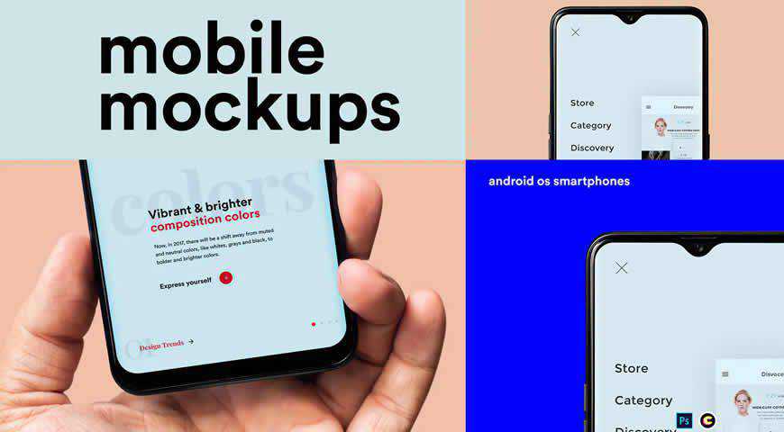 Mobile Photoshop PSD Mockup Template