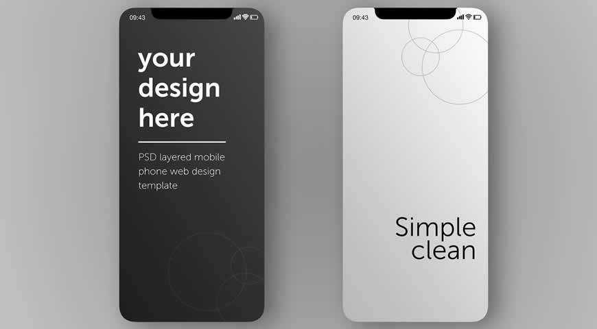 Smartphone Screens Photoshop PSD Mockup Template