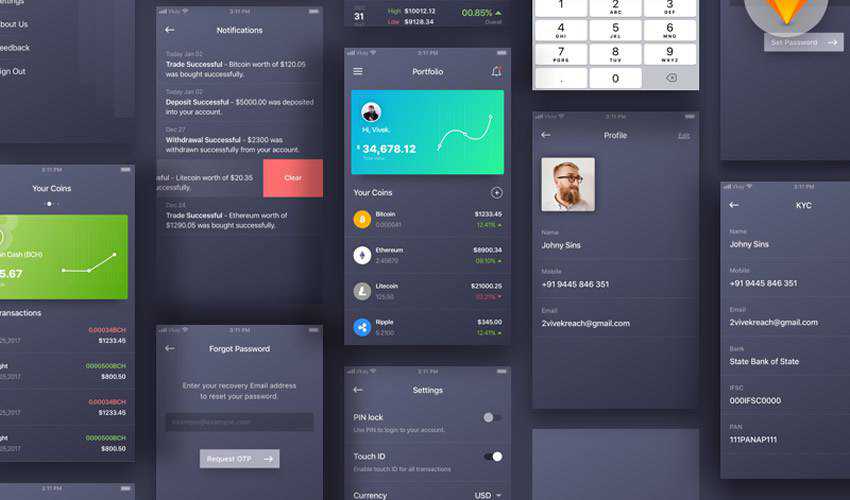 Crypto Wallet Concept sketch mobile app ui kit sketch ux format free design creative sketch.app