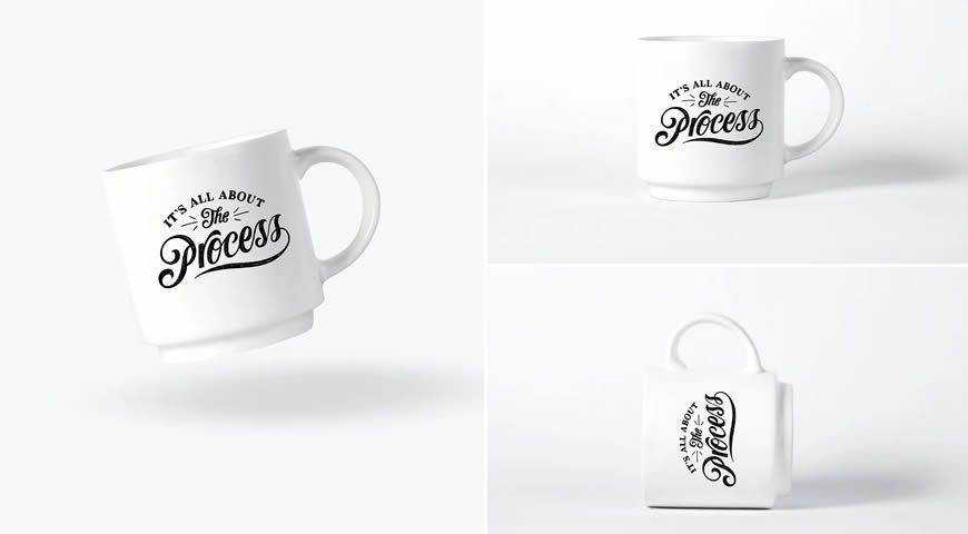 White Mug Photoshop PSD Mockup Template