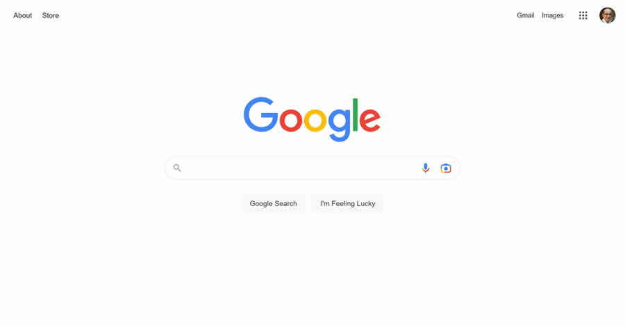 Google Homepage Negative Space Layout