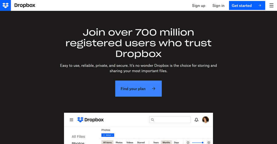 Dropbox Homepage Negative Space Layout