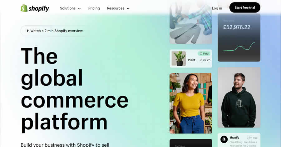 Shopify Homepage Negative Space Layout