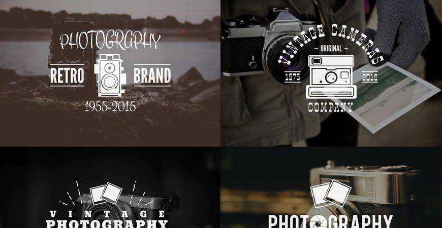 Retro Logo Badges Set photographer camera photography