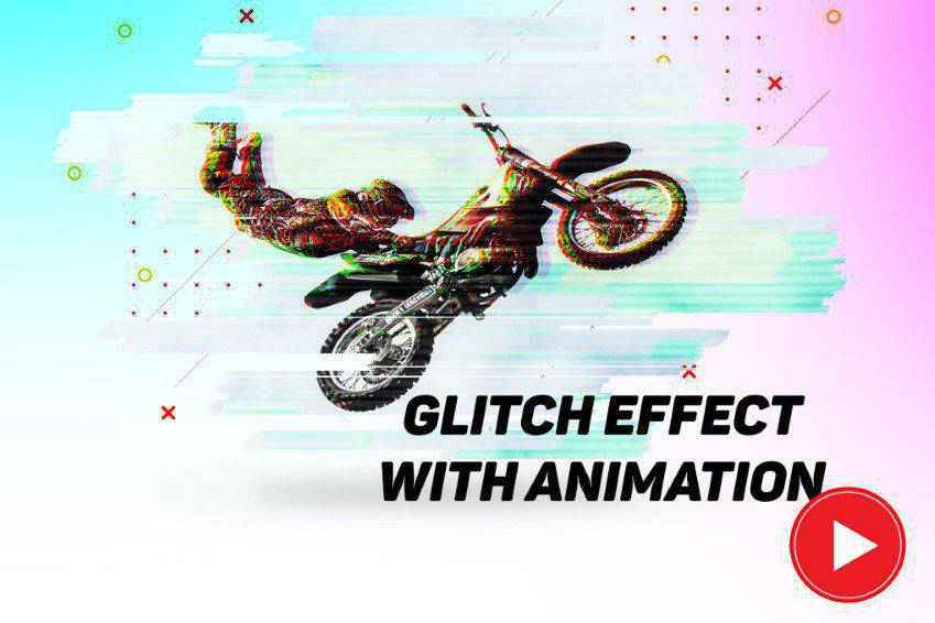 Glitch Effect with Animation Photoshop Actions