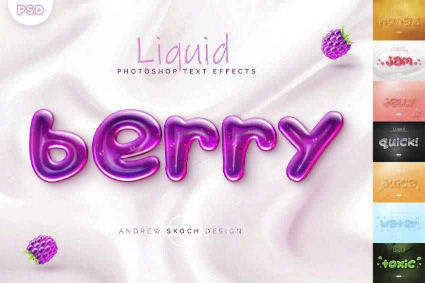 Liquid Tasty Photoshop Action Text Effects
