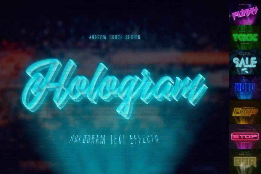 Hologram Photoshop Text Effects