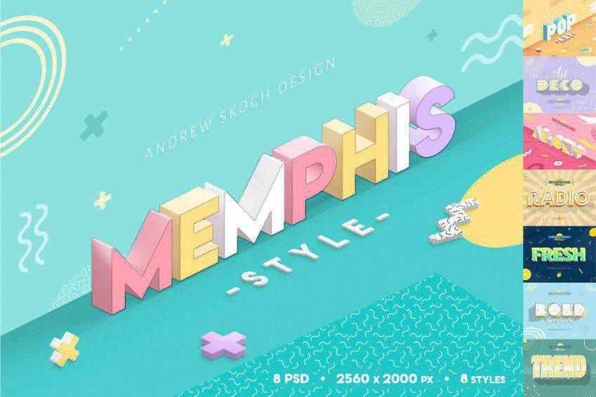 Memphis Style Photoshop Text Effects