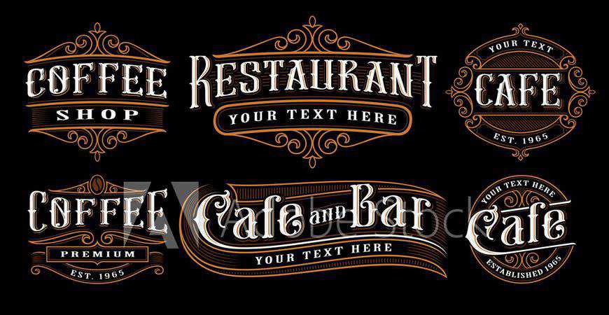 Vintage Catering Illustration Logo Templates restaurant cooking food