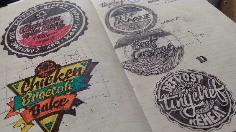 logo food sketch sketchbook design