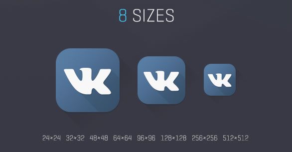 various sizes Social Media Icons Freebie Preview