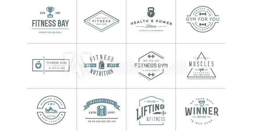 Vector Fitness Aerobics Gym Logo Templatessport fitness work