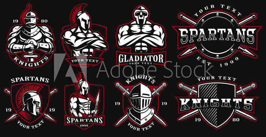 Ancient Warriors Badge Templates sport fitness work