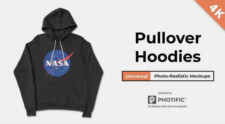 Pullover Hoodie Sweatshirt Photoshop PSD Mockup Template