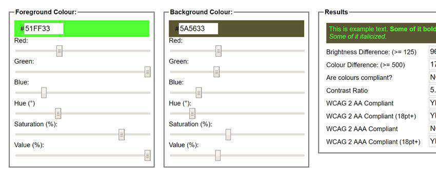 Colour Contrast Check Accessible Website