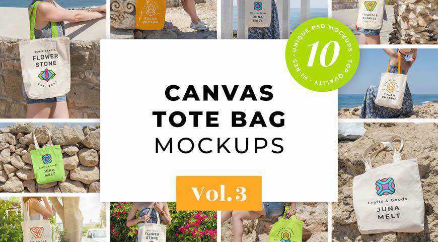 Canvas Tote Bag Photoshop PSD Mockup Template