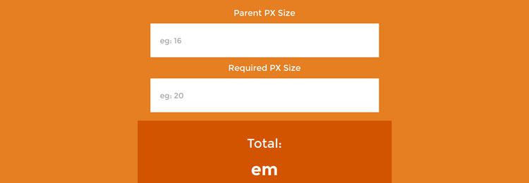 px-em - A PX to EM calculator - Web based small tiny app