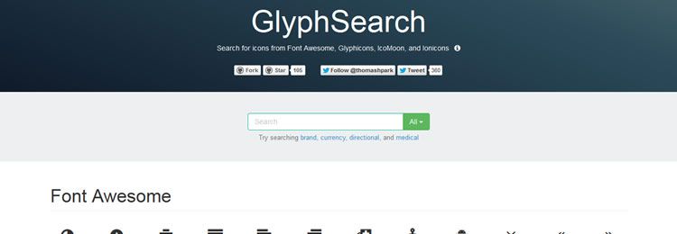 GlyphSearch - Web based small tiny app