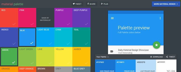 Material Palette Material Design color palette generator