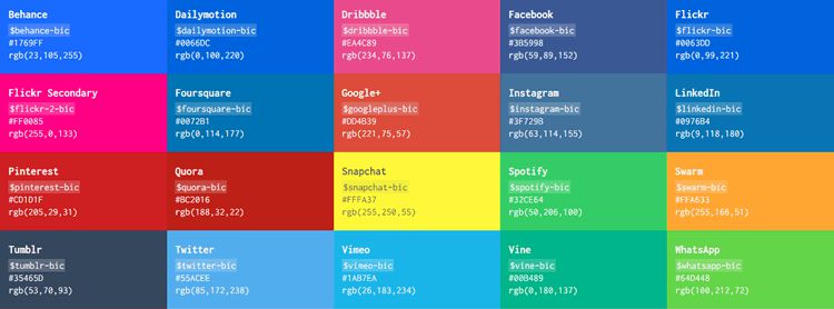 Brands in Colours simple color reference SASS