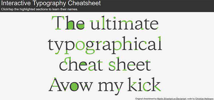 Interactive Typography Cheatsheet