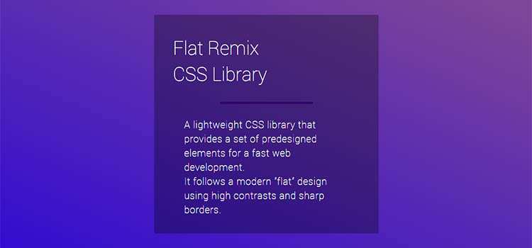 CSS Resources Free Flat Remix CSS Library