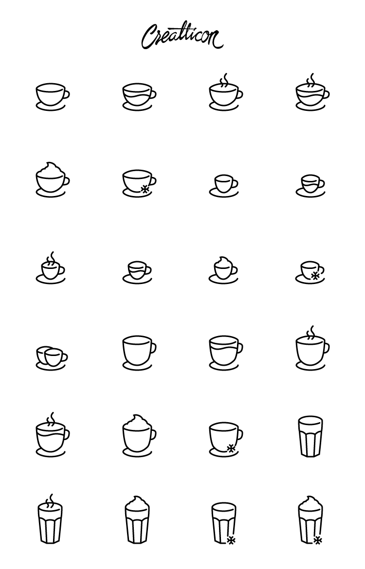 coffee icon glyph eps svg ai png light dark