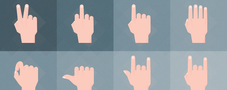 Set of Material Design Hand Gesture