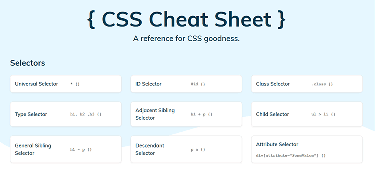 CSS Resources Free CSS Cheat Sheet