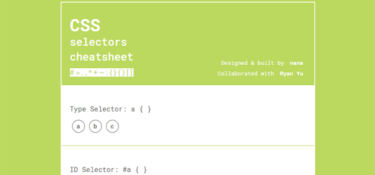 CSS Selectors Cheatsheet