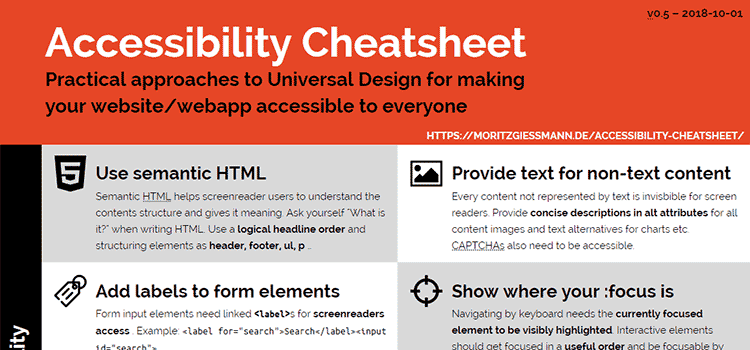 Accessibility Cheatsheet